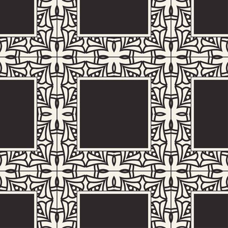 Seamless geometric pattern. Vector abstract classical modern art deco background in black and white color. Vector illustrationのイラスト素材