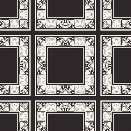 Seamless geometric pattern. Vector abstract classical modern art deco background in black and white color. Vector illustrationのイラスト素材