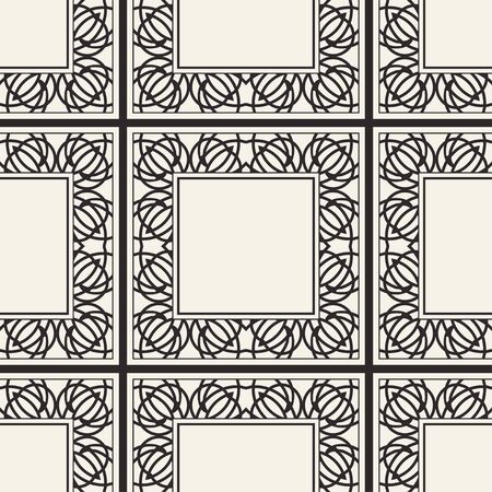 Seamless geometric pattern. Vector abstract classical modern art deco background in black and white color. Vector illustrationのイラスト素材