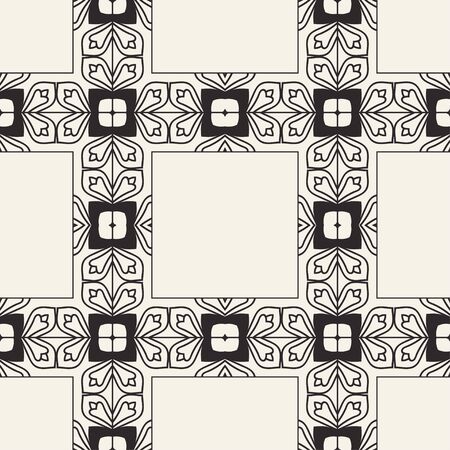 Seamless geometric pattern. Vector abstract classical modern art deco background in black and white color. Vector illustrationのイラスト素材