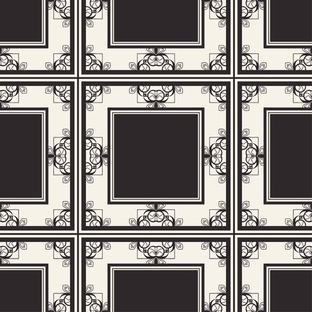 Seamless geometric pattern. Vector abstract classical modern art deco background in black and white color. Vector illustrationのイラスト素材