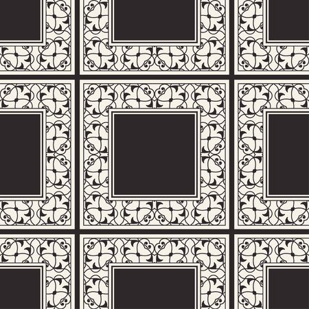Seamless geometric pattern. Vector abstract classical modern art deco background in black and white color. Vector illustrationのイラスト素材