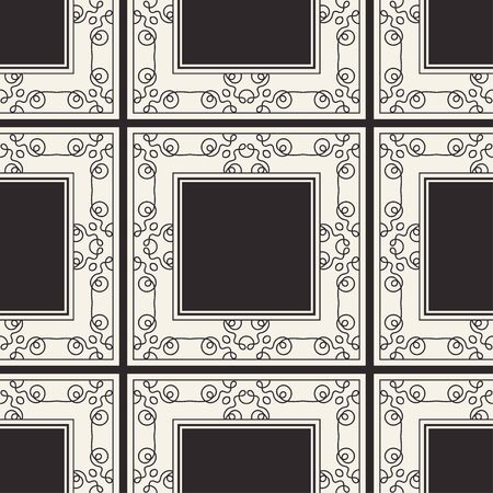 Seamless geometric pattern. Vector abstract classical modern art deco background in black and white color. Vector illustrationのイラスト素材