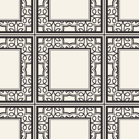 Seamless geometric pattern. Vector abstract classical modern art deco background in black and white color. Vector illustrationのイラスト素材