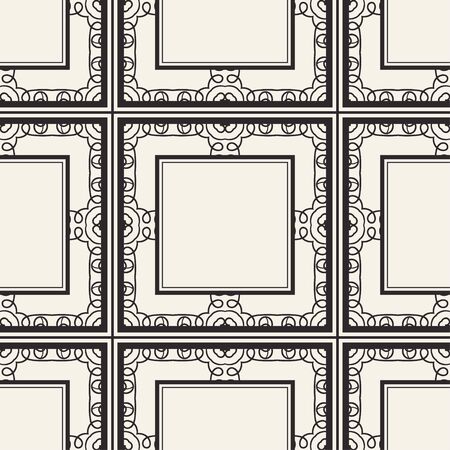 Seamless geometric pattern. Vector abstract classical modern art deco background in black and white color. Vector illustrationのイラスト素材