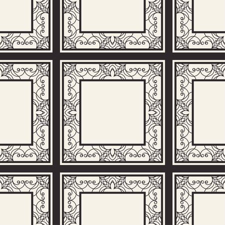 Seamless geometric pattern. Vector abstract classical modern art deco background in black and white color. Vector illustrationのイラスト素材