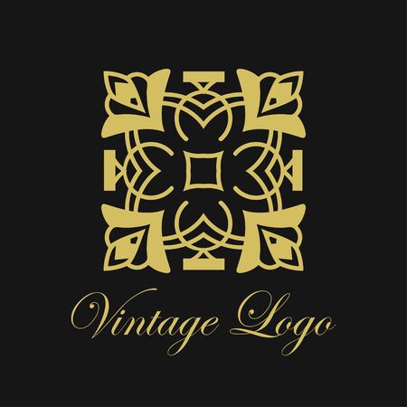 Vector ornament logo design template. Luxury vintage modern art deco element. Can be used as emblem for designのイラスト素材