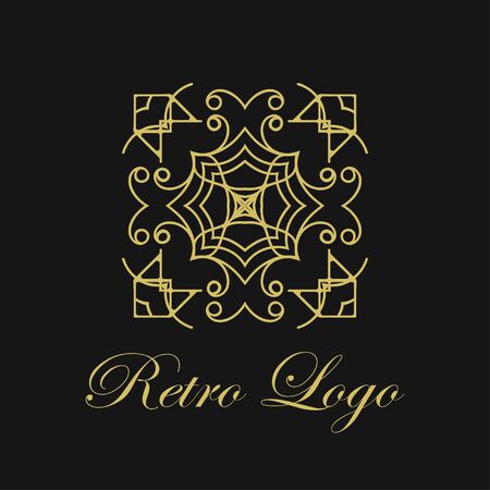 Vector ornament logo design template. Luxury vintage modern art deco element. Can be used as emblem for designのイラスト素材