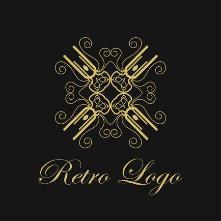 Vector ornament logo design template. Luxury vintage modern art deco element. Can be used as emblem for designのイラスト素材
