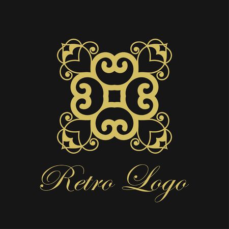 Vector ornament logo design template. Luxury vintage modern art deco element. Can be used as emblem for designのイラスト素材