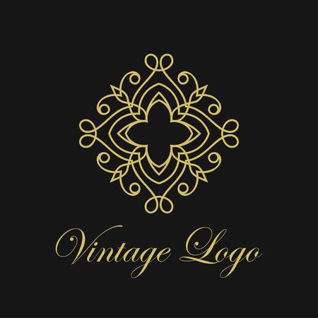 Vector ornament logo design template. Luxury vintage modern art deco element. Can be used as emblem for designのイラスト素材