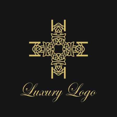 Vector ornament logo design template. Luxury vintage modern art deco element. Can be used as emblem for designのイラスト素材
