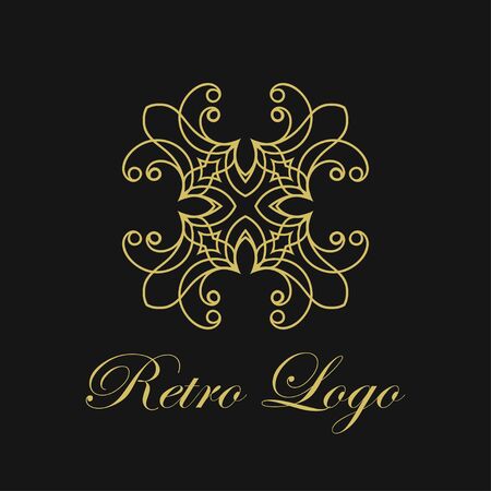 Vector ornament logo design template. Luxury vintage modern art deco element. Can be used as emblem for designのイラスト素材
