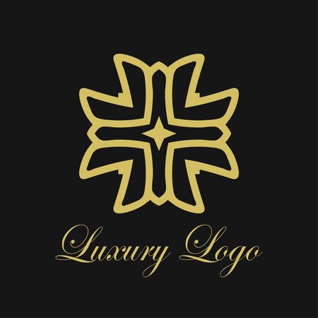 Vector ornament logo design template. Luxury vintage modern art deco element. Can be used as emblem for designのイラスト素材