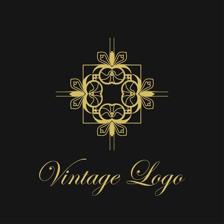 Vector ornament logo design template. Luxury vintage modern art deco element. Can be used as emblem for designのイラスト素材