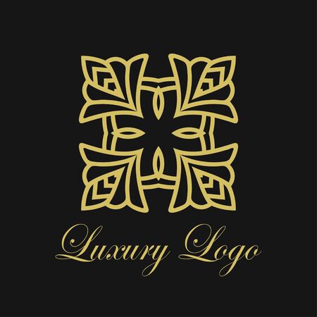 Vector ornament logo design template. Luxury vintage modern art deco element. Can be used as emblem for designのイラスト素材