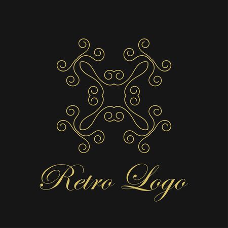 Vector ornament logo design template. Luxury vintage modern art deco element. Can be used as emblem for designのイラスト素材
