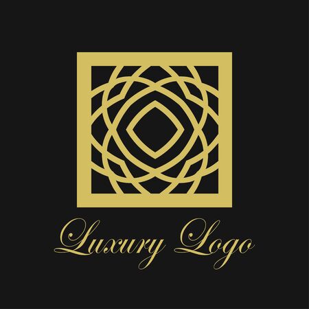Vector ornament logo design template. Luxury vintage modern art deco element. Can be used as emblem for designのイラスト素材