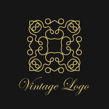 Vector ornament logo design template. Luxury vintage modern art deco element. Can be used as emblem for designのイラスト素材