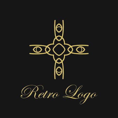 Vector ornament logo design template. Luxury vintage modern art deco element. Can be used as emblem for designのイラスト素材