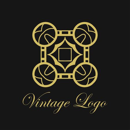 Vector ornament logo design template. Luxury vintage modern art deco element. Can be used as emblem for designのイラスト素材