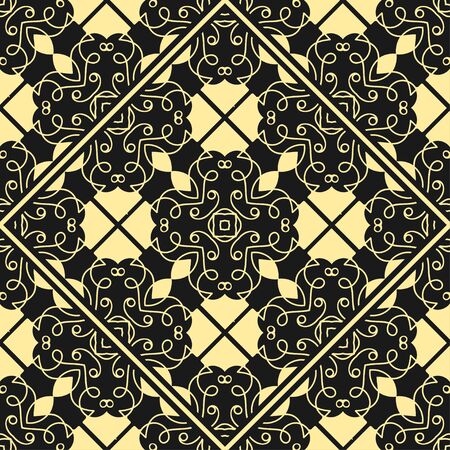 Modern golden art deco seamless vintage wallpaper pattern. Geometric decorative background. Vector illustrationのイラスト素材