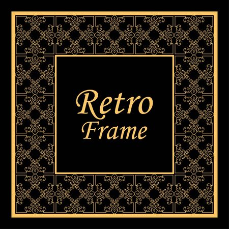 Decorative vintage modern art deco frame and border. Vector illustrationのイラスト素材