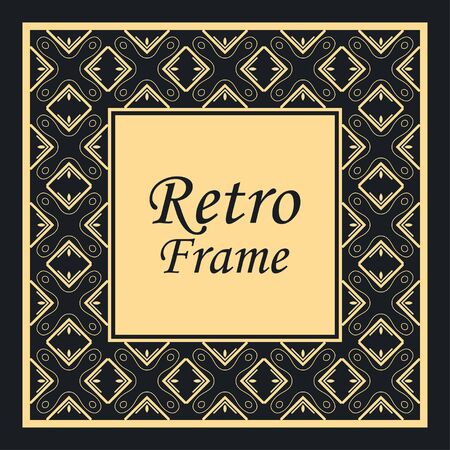 Decorative vintage modern art deco frame and border. Vector illustrationのイラスト素材