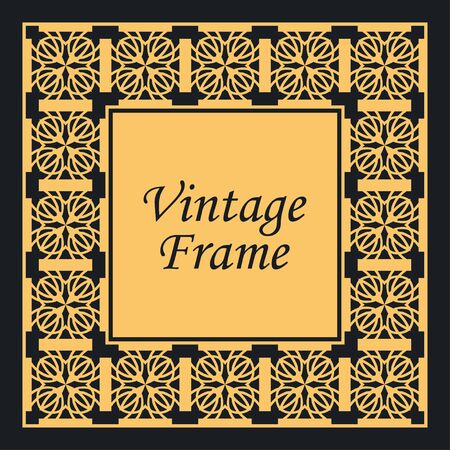 Decorative vintage modern art deco frame and border. Vector illustrationのイラスト素材