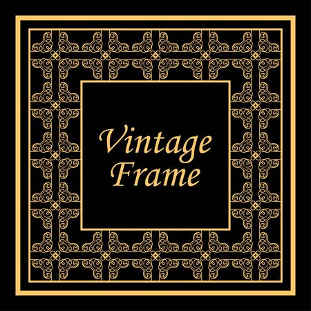 Decorative vintage modern art deco frame and border. Vector illustrationのイラスト素材