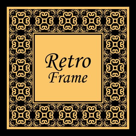 Decorative vintage modern art deco frame and border. Vector illustrationのイラスト素材