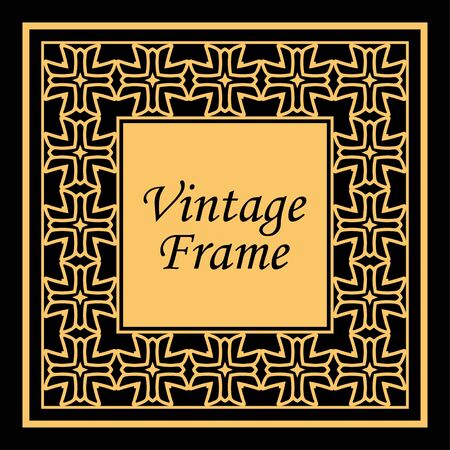 Decorative vintage modern art deco frame and border. Vector illustrationのイラスト素材