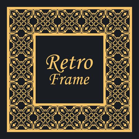 Decorative vintage modern art deco frame and border. Vector illustrationのイラスト素材