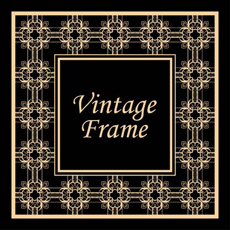 Decorative vintage modern art deco frame and border. Vector illustrationのイラスト素材