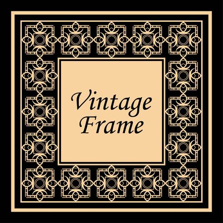 Decorative vintage modern art deco frame and border. Vector illustrationのイラスト素材