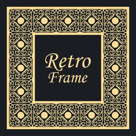 Decorative vintage modern art deco frame and border. Vector illustrationのイラスト素材