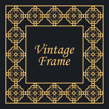 Decorative vintage modern art deco frame and border. Vector illustrationのイラスト素材