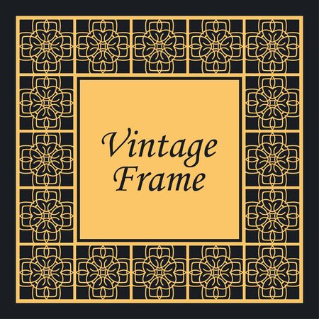 Decorative vintage modern art deco frame and border. Vector illustrationのイラスト素材