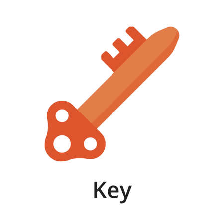 Key flat vector illustration. Single object. Icon for design on white backgroundのイラスト素材