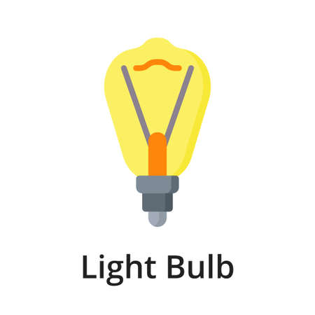 Light Bulb flat vector illustration. Single object. Icon for design on white backgroundのイラスト素材