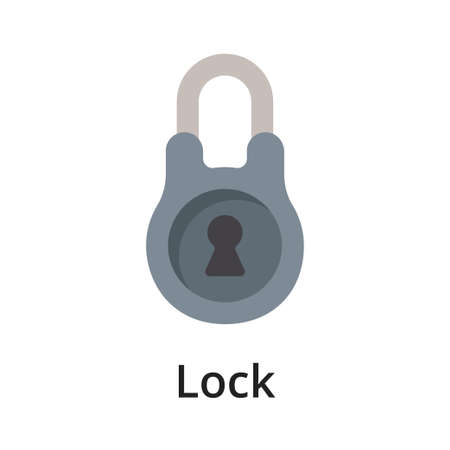 Lock flat vector illustration. Single object. Icon for design on white backgroundのイラスト素材