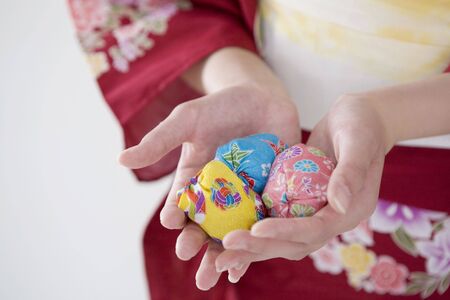 Bean-bag and palmの写真素材