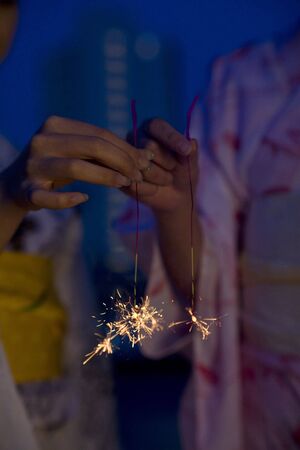 Toy fire-worksの写真素材