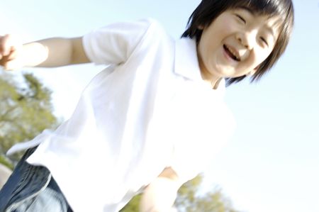 Child who seems delightfulの写真素材