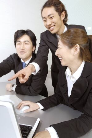 Arranging office workersの写真素材