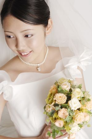 Woman after taking a bathの写真素材