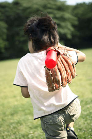 Child who does baseballの写真素材