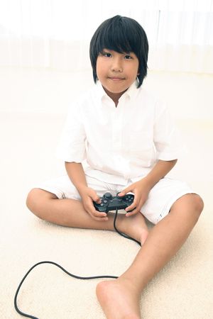 Boy playing the game