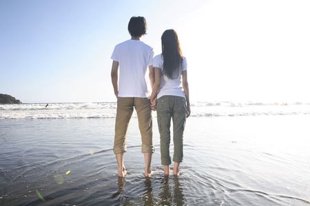 Japanese couple in Enoshimaの写真素材