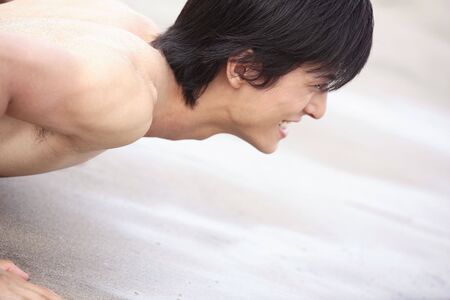 Portrait of Japanese young manの写真素材